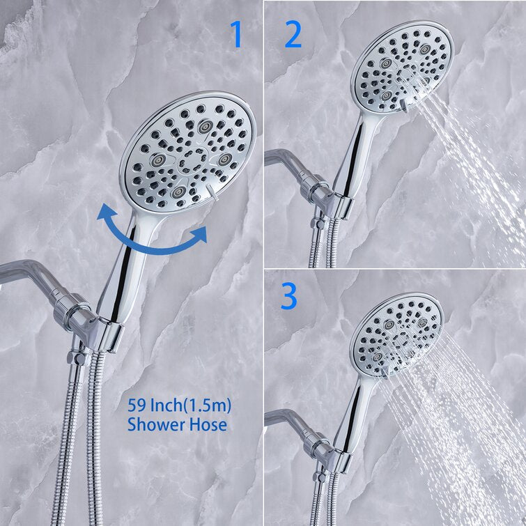Single-Handle 6-Spray Round High Pressure Shower Faucet with 6 inch Shower Head