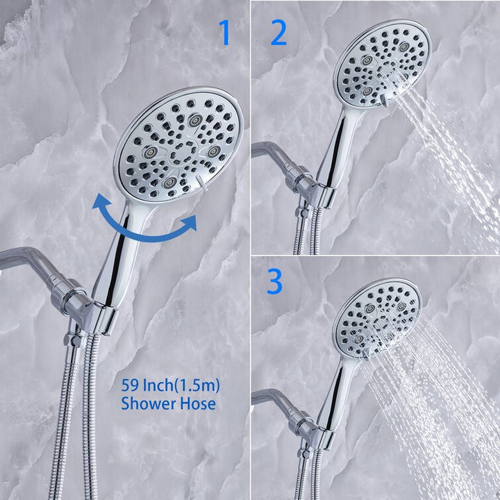 Single-Handle 6-Spray Round High Pressure Shower Faucet with 6 inch Shower Head