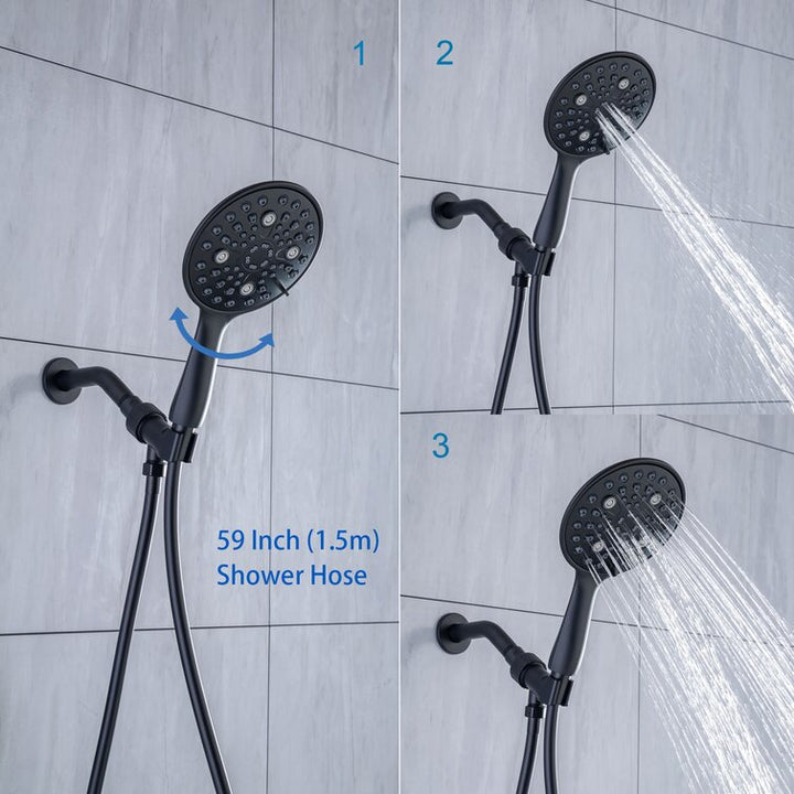 Single-Handle 6-Spray Round High Pressure Shower Faucet with 6 inch Shower Head