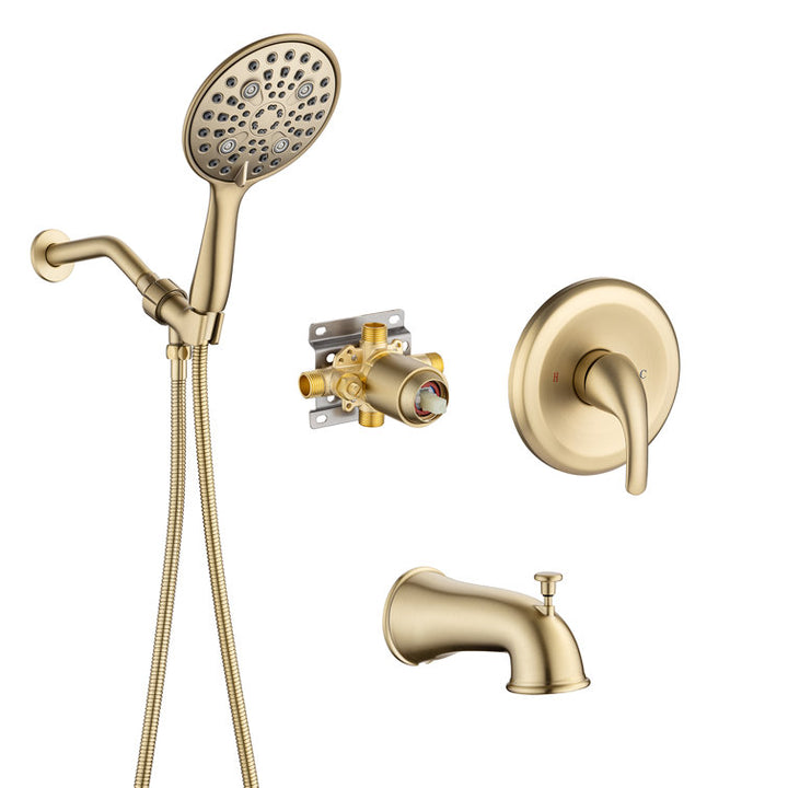Single-Handle 6-Spray Round High Pressure Shower Faucet with 6 inch Shower Head