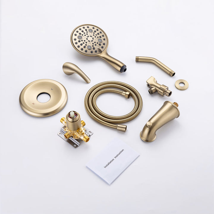 Single-Handle 6-Spray Round High Pressure Shower Faucet with 6 inch Shower Head