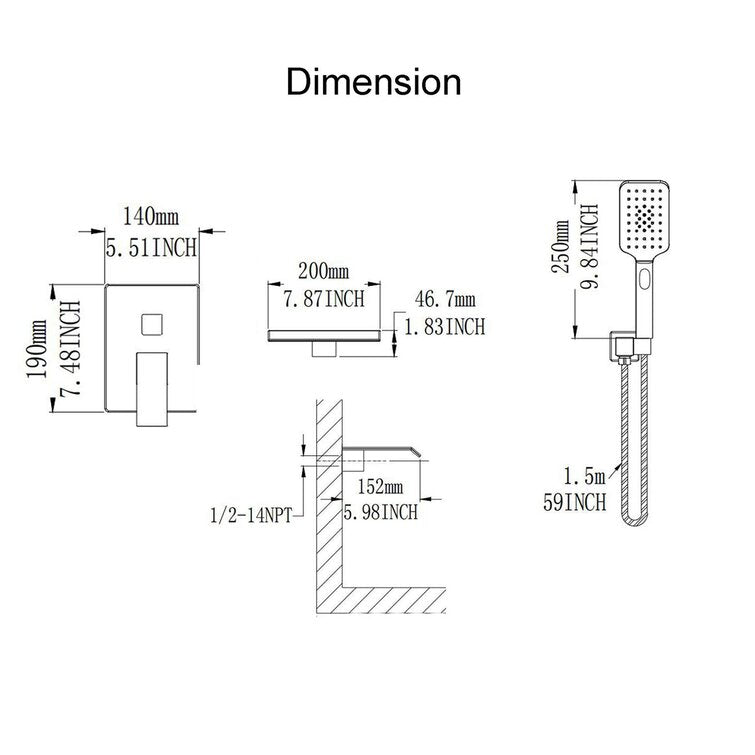 Tub and Shower Faucet with Rough-in Valve