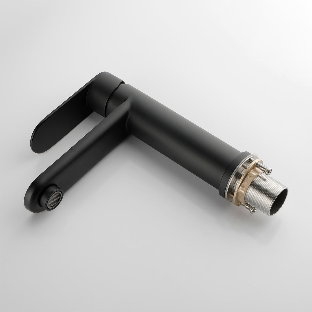 Bathroom Faucet Single Handle Bathroom Sink Faucet Single Hole Basin Vanity Faucet Deck Mount Modern Bathroom Faucet Matte Black