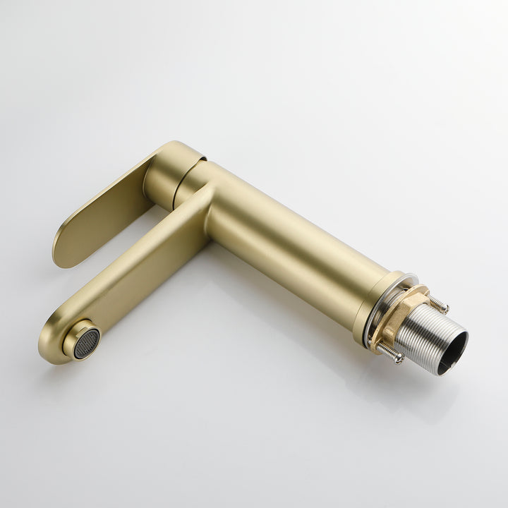 Bathroom Faucet Single Handle Bathroom Sink Faucet Single Hole Basin Vanity Faucet Modern One Hole Bathroom Faucet Golden Brushed