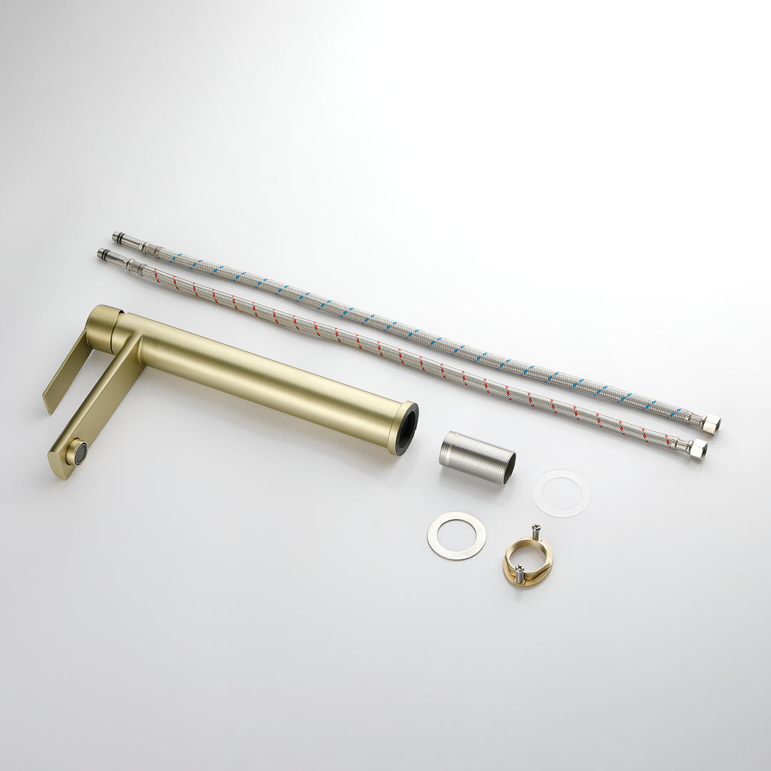 Modern Bathroom Faucet Single Handle Bathroom Sink Faucet Basin Vanity Faucet One Hole Bathroom Faucet Golden Brushed