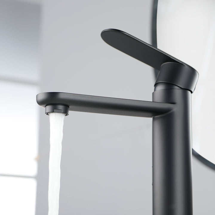 Bathroom Faucet Single Handle Bathroom Sink Faucet Basin Vanity Faucet Deck Mount Modern Bathroom Faucet Matte Black