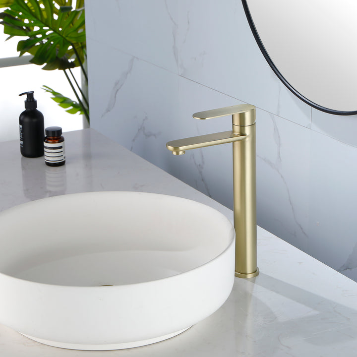 Bathroom Faucet Single Handle Bathroom Sink Faucet Single Hole Basin Vanity Faucet Modern Bathroom Faucet Golden Brushed
