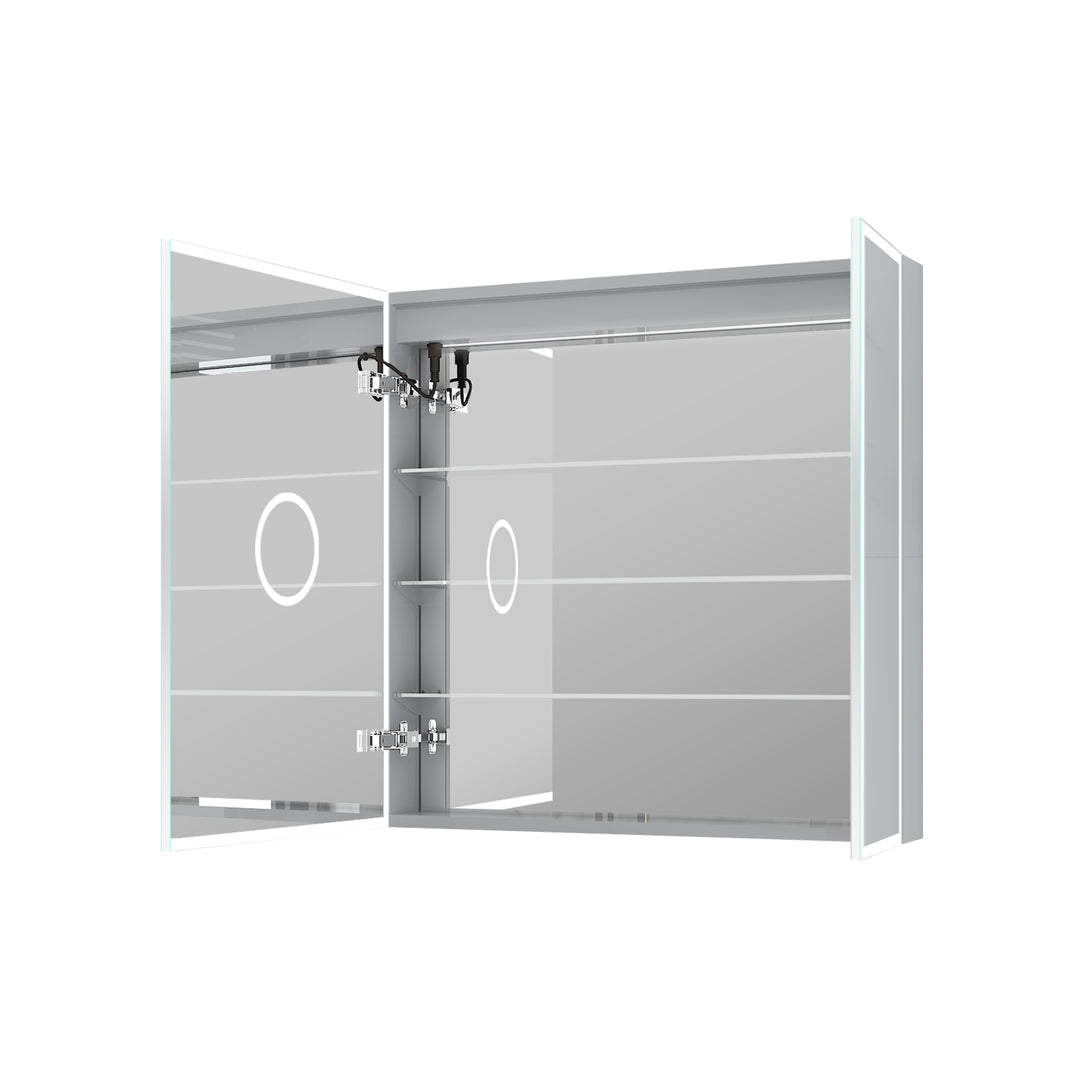 30 in. x 30 in. Rectangular Recessed/Surface Mount Medicine Cabinet with Mirror and LED Light