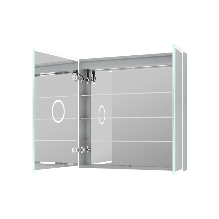30 in. x 30 in. Rectangular Recessed/Surface Mount Medicine Cabinet with Mirror and LED Light
