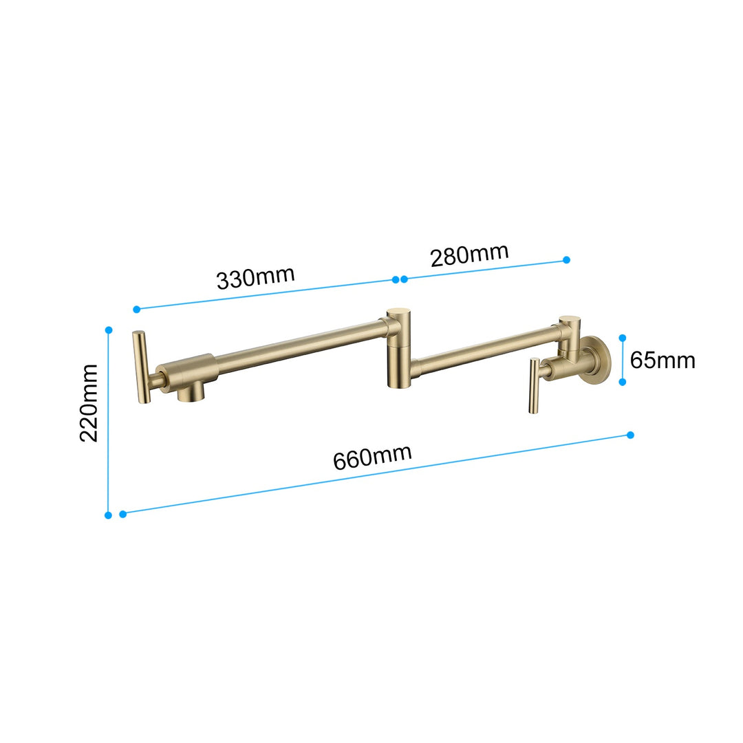 Wall Mount Pot Filler Faucet with Single Hole Two Handles