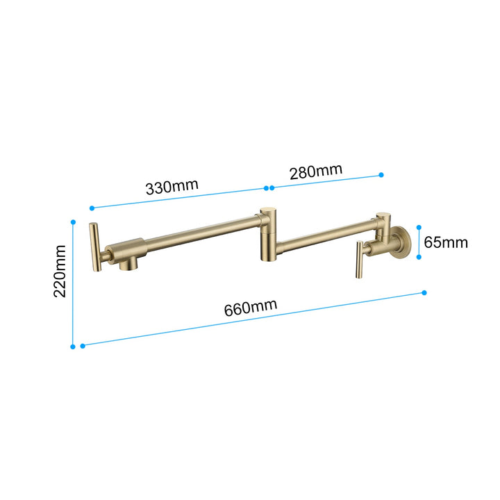 Wall Mount Pot Filler Faucet with Single Hole Two Handles
