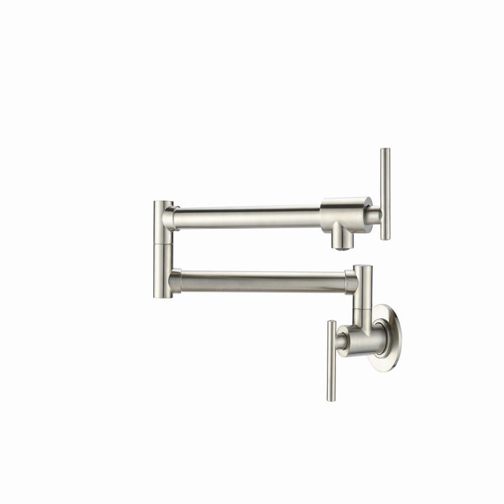 Wall Mount Pot Filler Faucet with Single Hole Two Handles