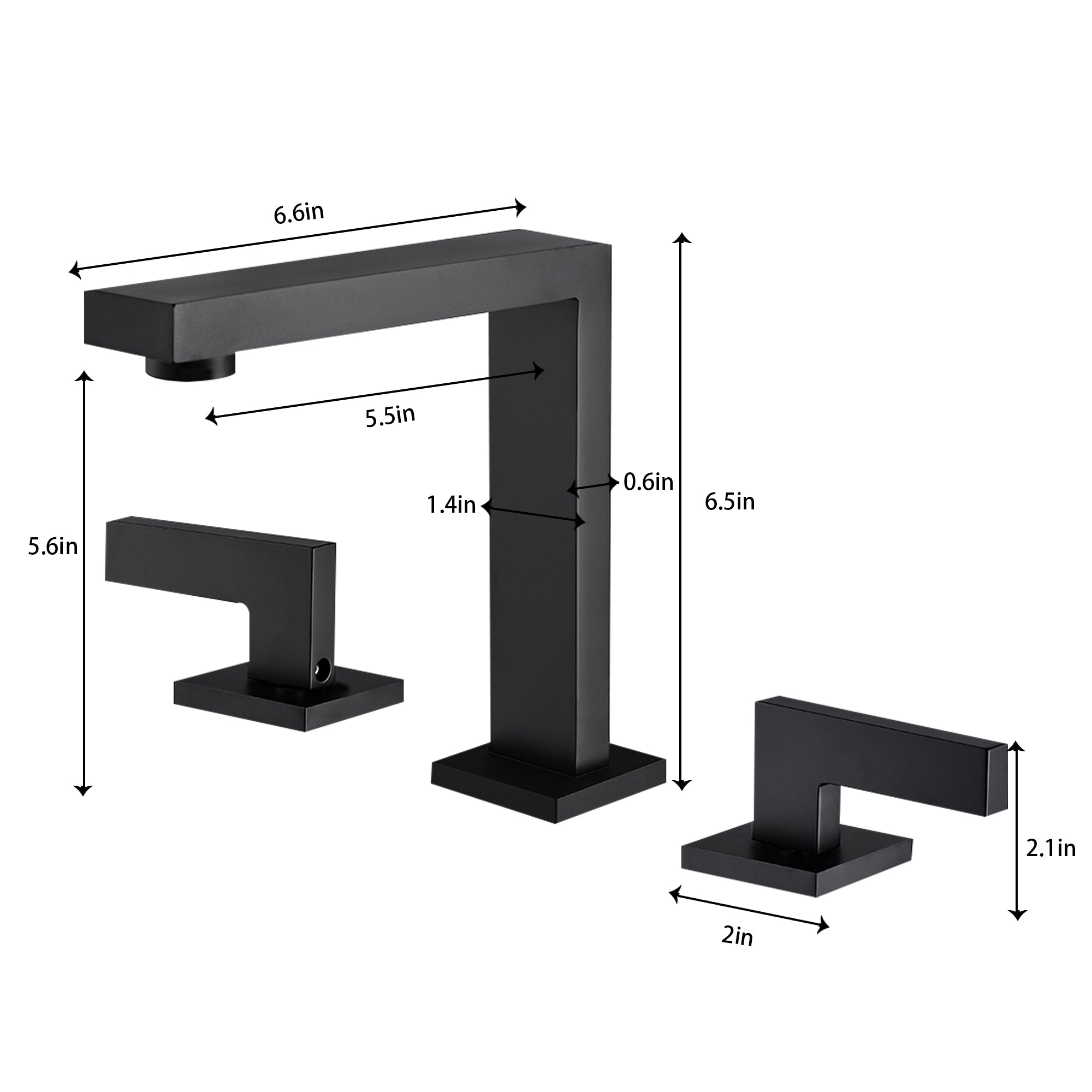 2-Handle Matte Black Bathroom Faucet