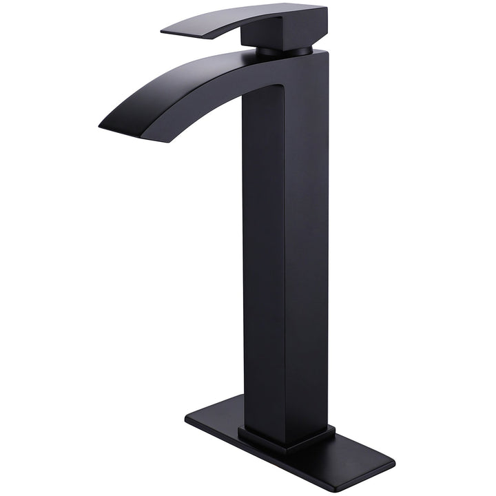 Deck Mount Bathroom Faucet 1-Handle Vessel Bathroom Sink Faucet Matte Black