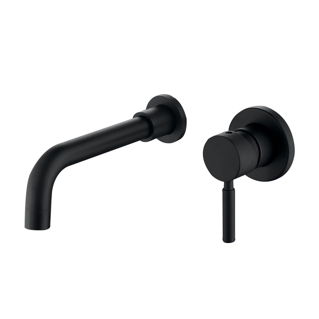 Single-Handle Wall Mount Bathroom Faucet in Matte Black