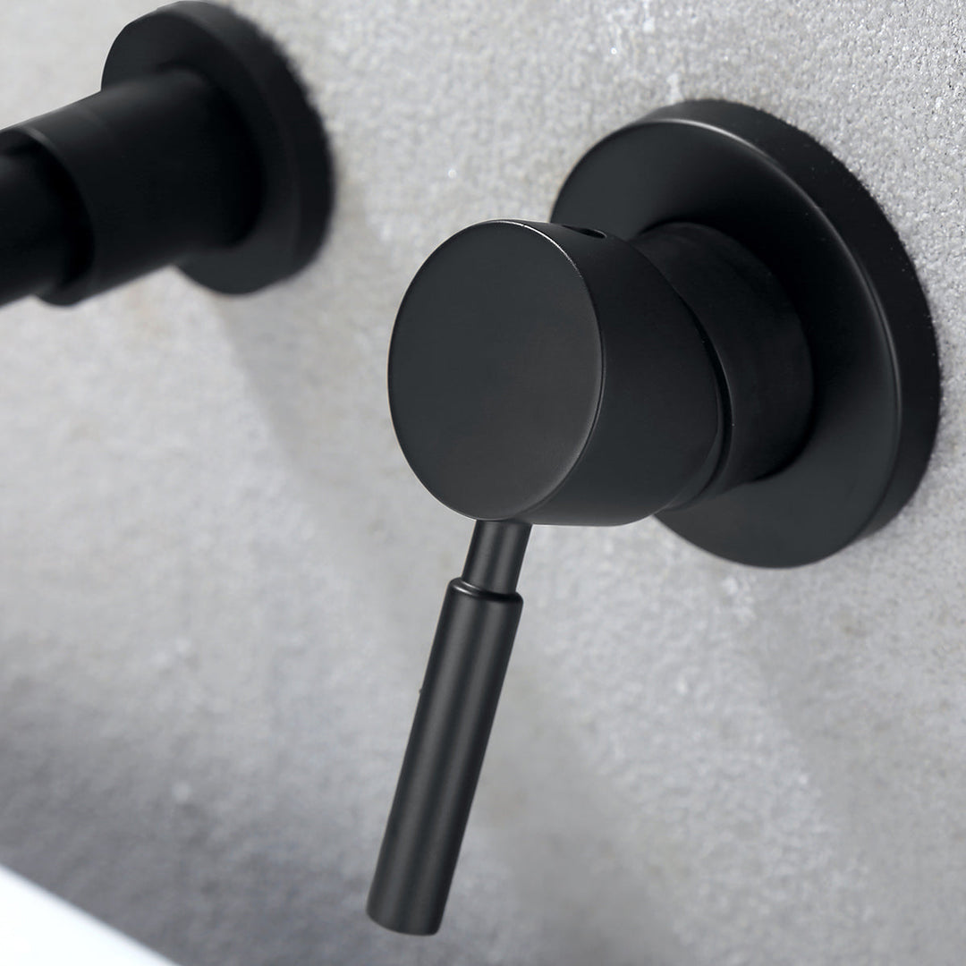 Single-Handle Wall Mount Bathroom Faucet in Matte Black