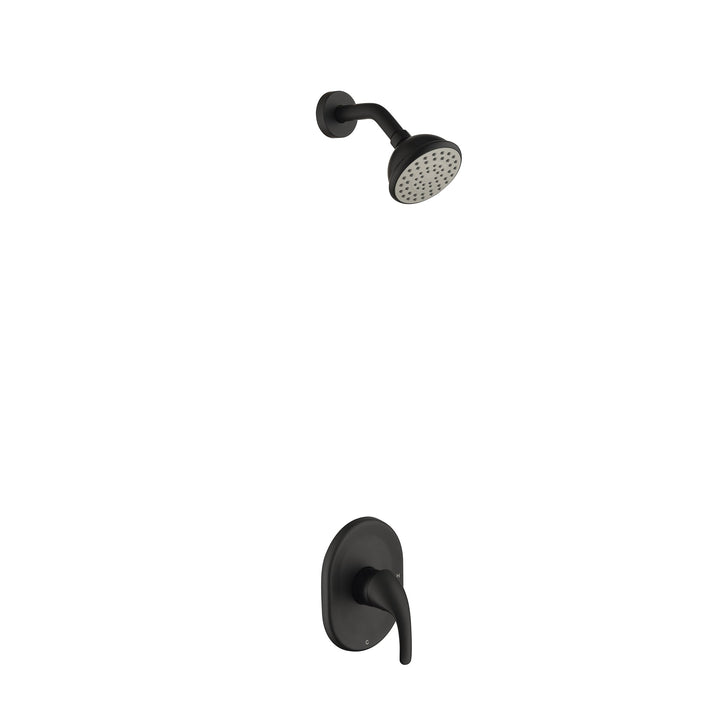 Single-Handle 2-Spray Round High Pressure Shower Faucet in Matte Black (Valve Included)