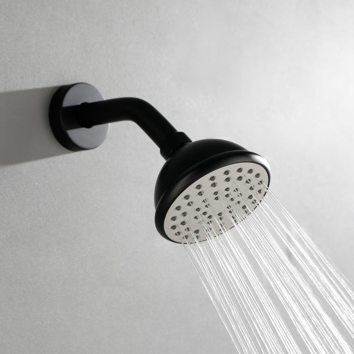 Single-Handle 2-Spray Round High Pressure Shower Faucet in Matte Black (Valve Included)