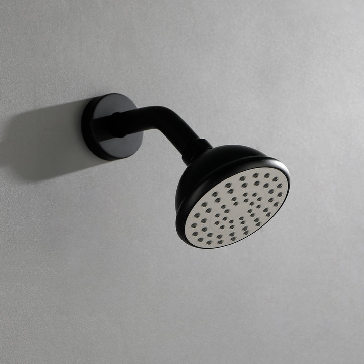 Single-Handle 2-Spray Round High Pressure Shower Faucet in Matte Black (Valve Included)
