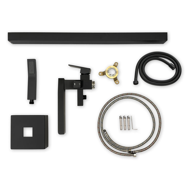 Single Handle Floor Mounted Freestanding Tub Filler With Handheld Shower