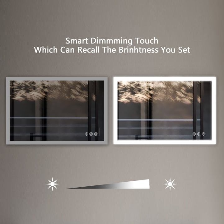40 in. W x 24 in. H D Frameless LED Bathroom Mirror
