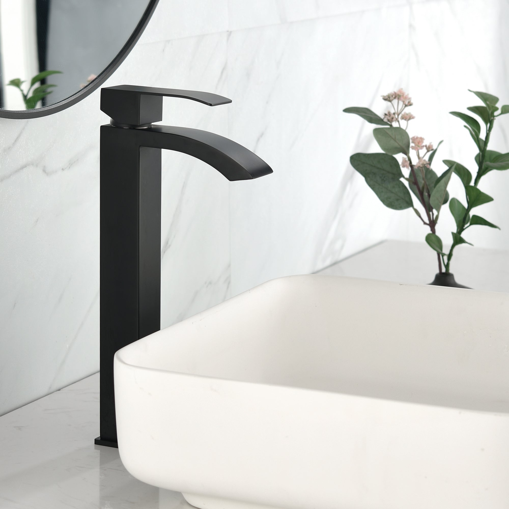 Single Handle Single Hole Bathroom Sink with Faucet