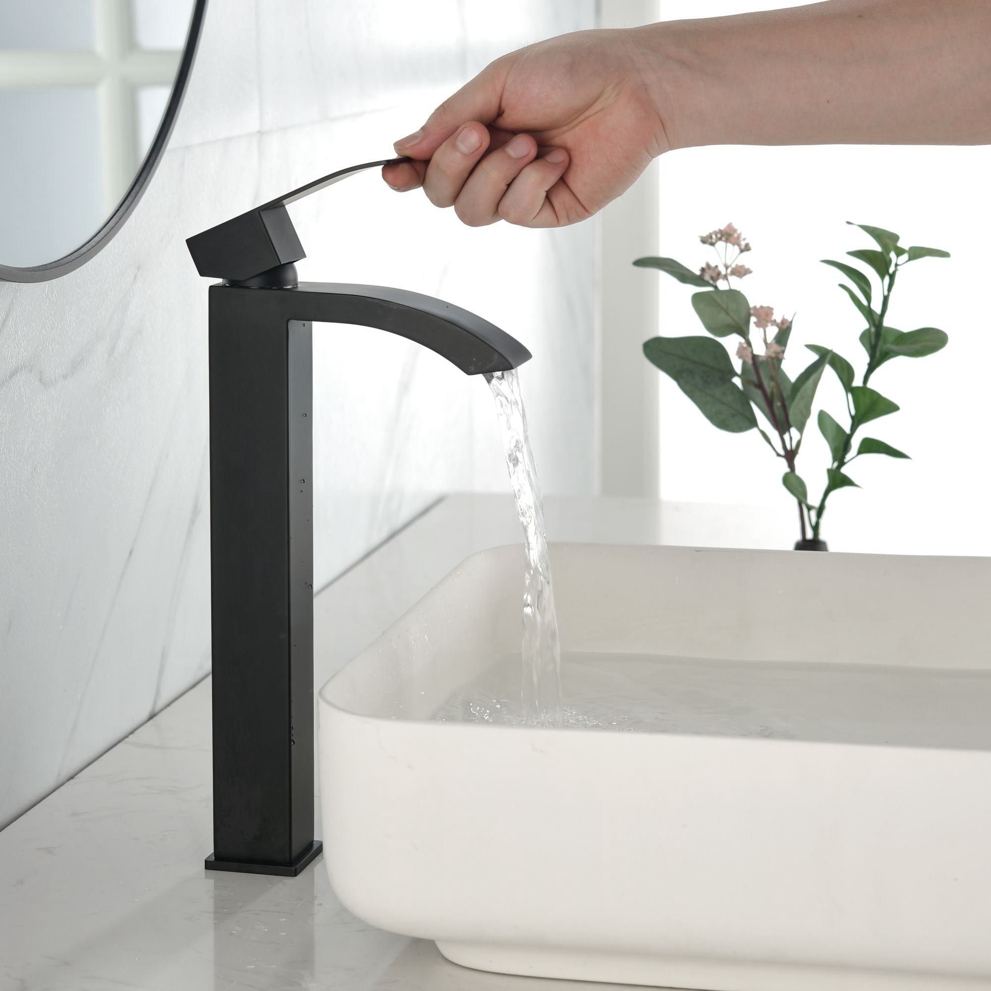 Single Handle Single Hole Bathroom Sink with Faucet