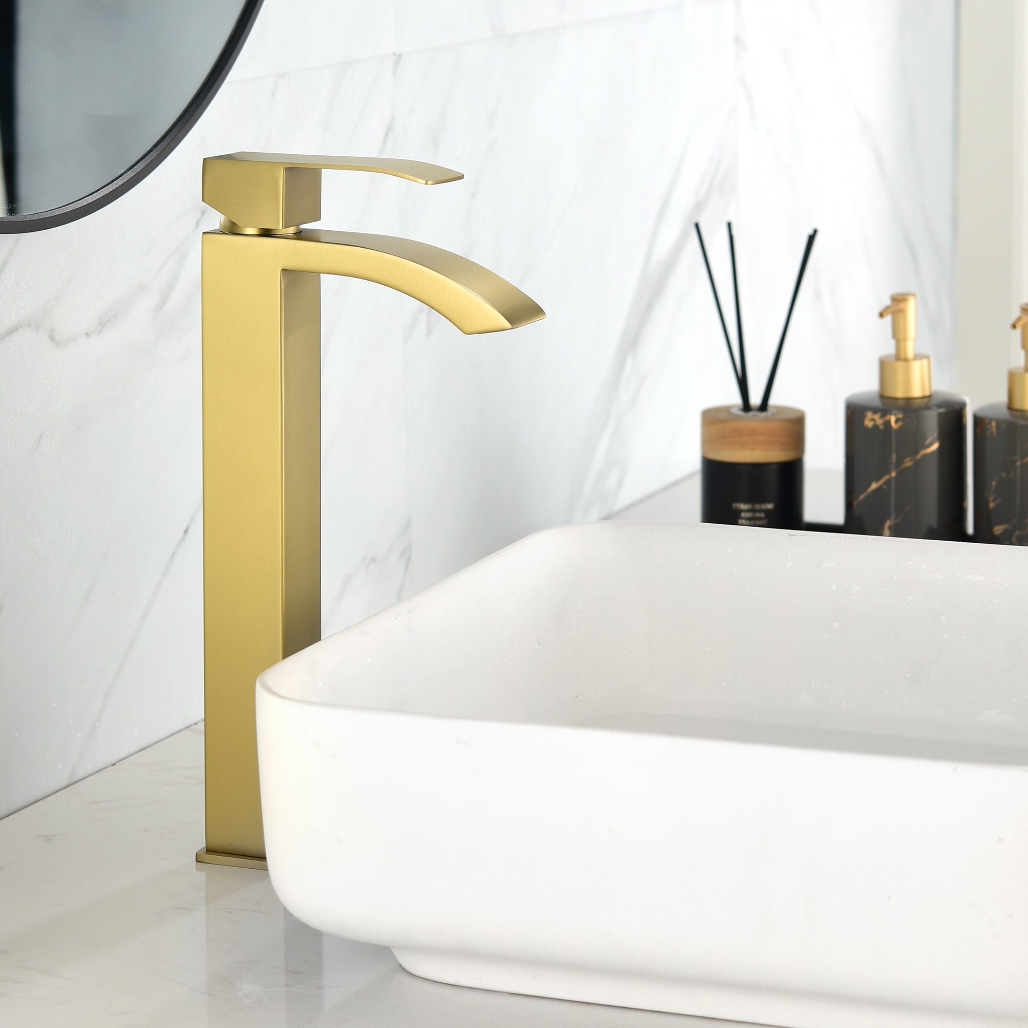 Single Handle Single Hole Bathroom Sink with Faucet