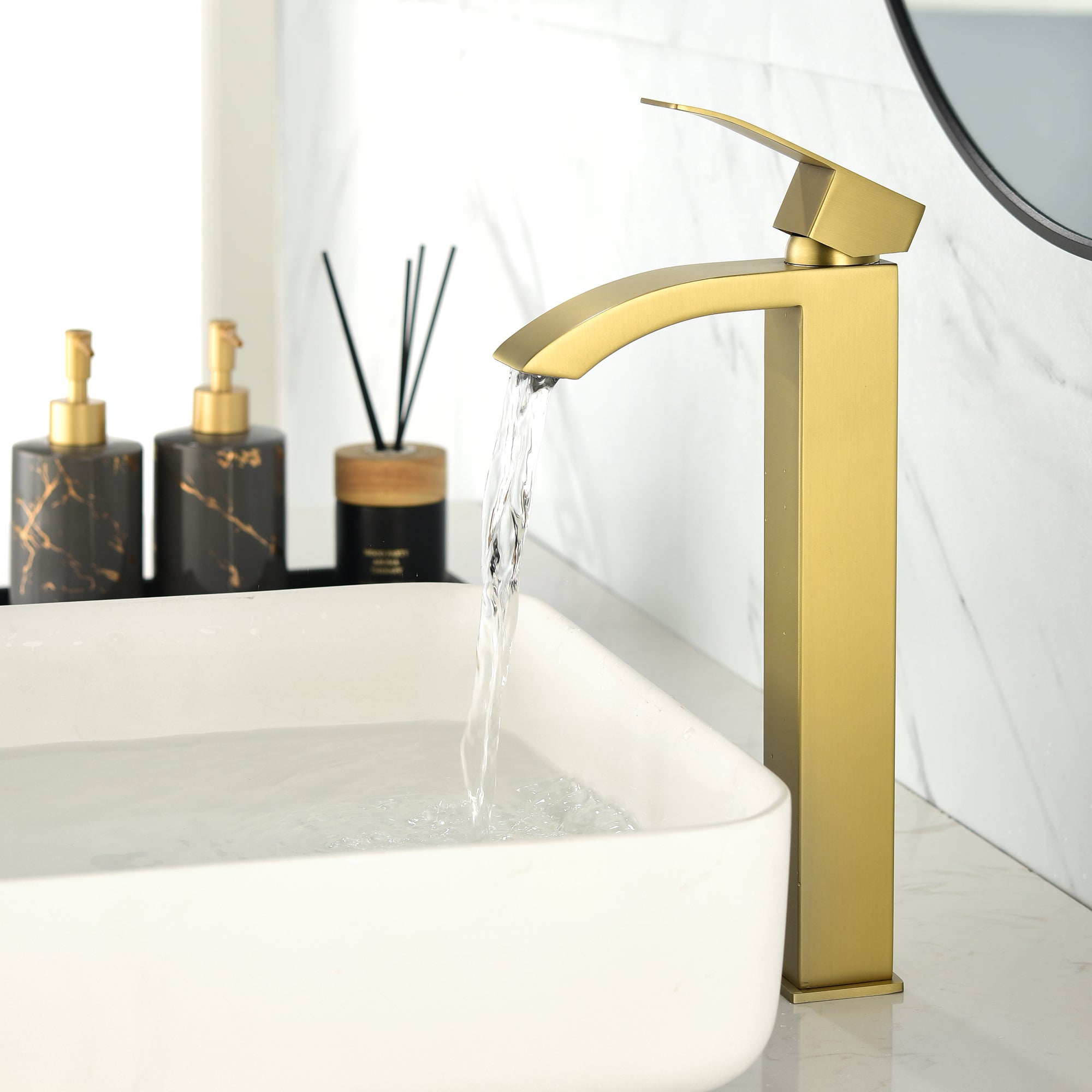 Single Handle Single Hole Bathroom Sink with Faucet