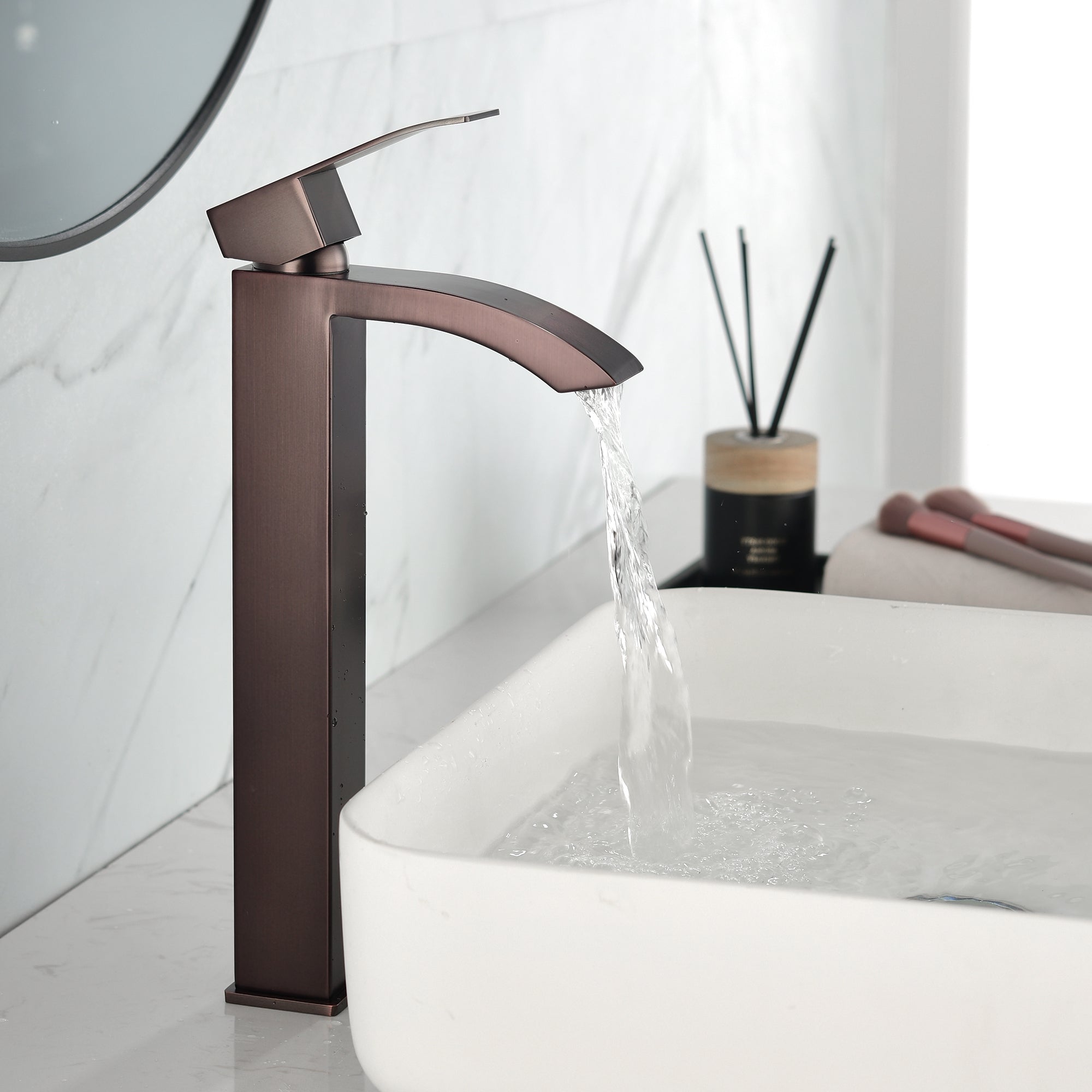 Single Handle Single Hole Bathroom Sink with Faucet
