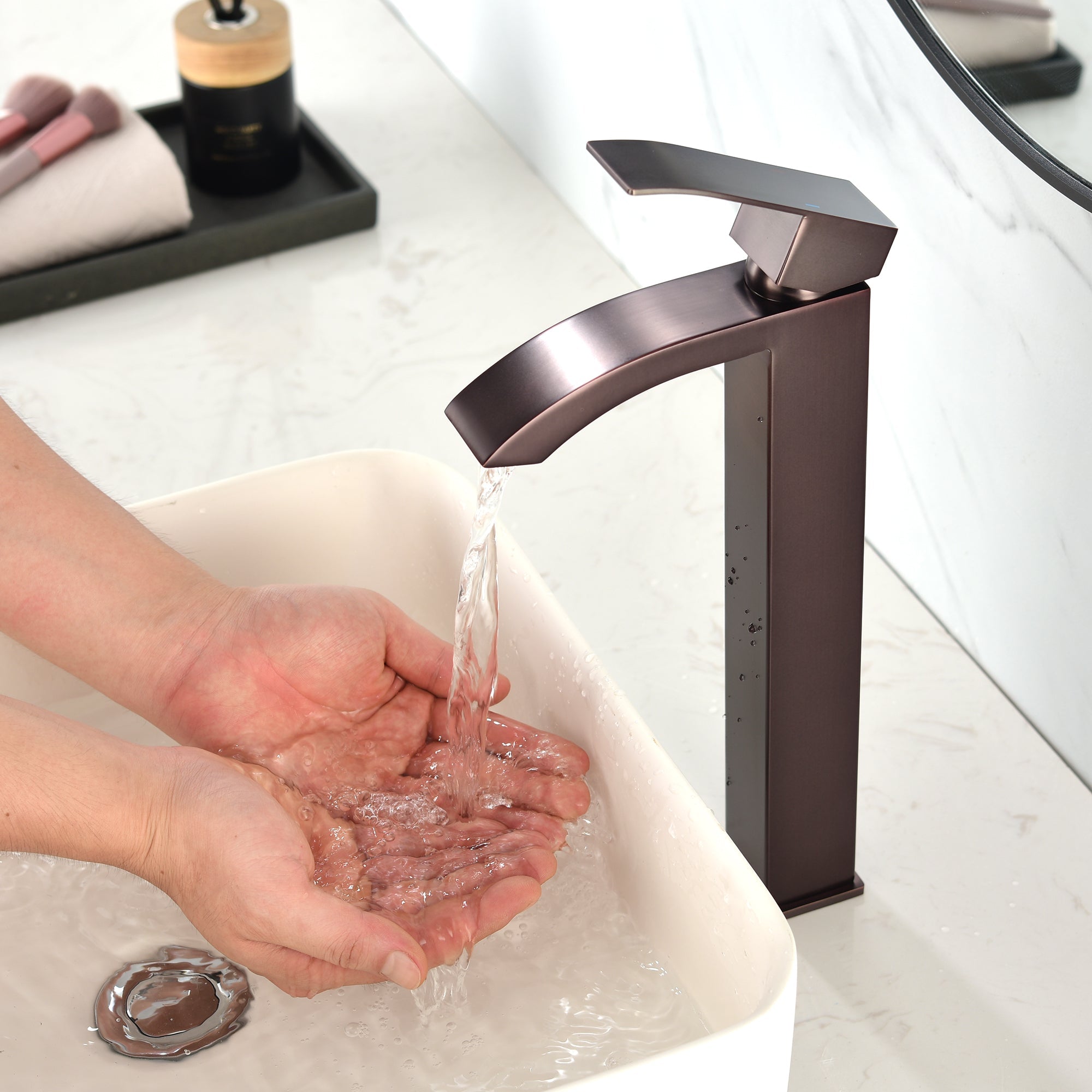 Single Handle Single Hole Bathroom Sink with Faucet