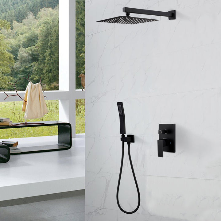 10" Spray Showerhead Ceiling Mounted Shower System in Matte Black