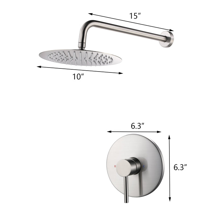 10 inch Shower Head Concealed Valve Built-In Shower System