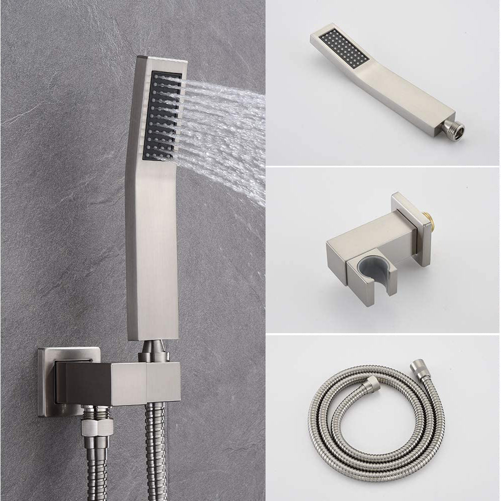 12-in Rain Shower Head Wall Mount Dual Head Waterfall Built-In Shower System