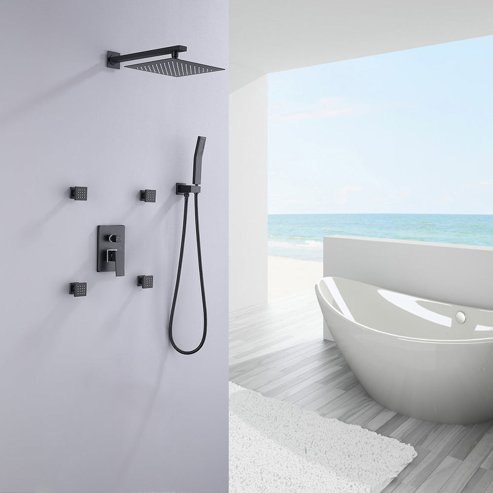 matte black shower system