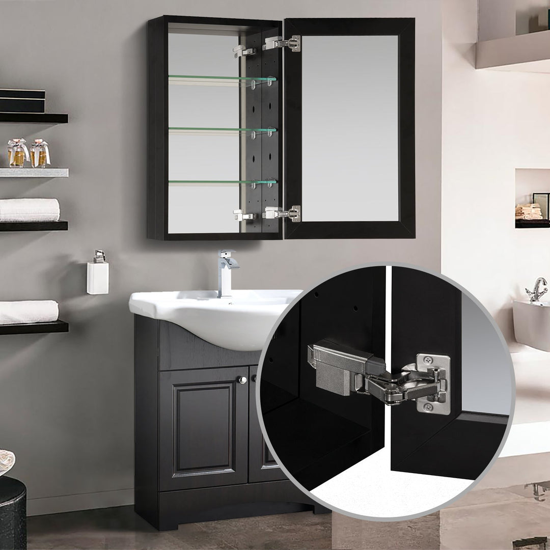 19 in. x 30 in. Frameless Recessed or Surface-Mount Beveled Single Mirror Bathroom Medicine Cabinet