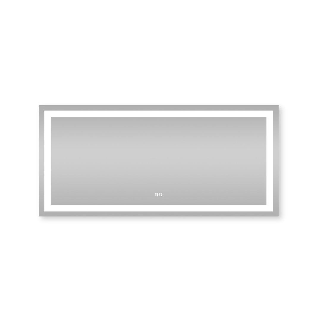 60 in. W x 28 in. H Rectangular Frameless Anti-Fog LED Light Bathroom Vanity Mirror in Aluminum