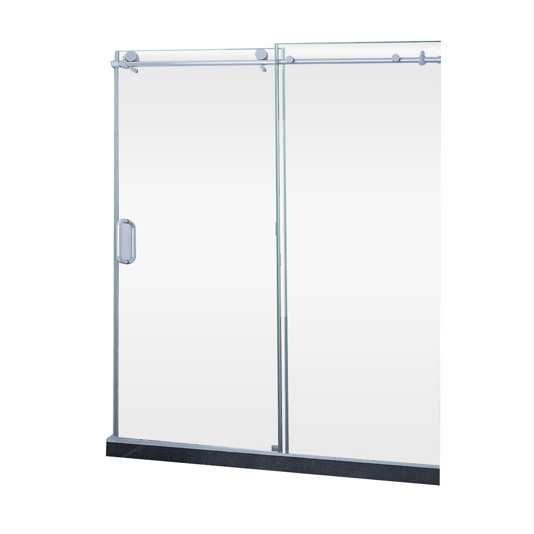 Double Sliding Shower Door 56-in to 60-in W x 76-in H Double Frameless Sliding Polished Chrome Standard Shower Door (Clear Glass)