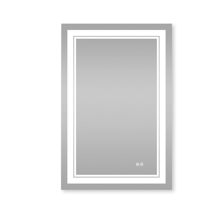 24 in. W x 36 in. H Rectangular Frameless Anti-Fog LED Light Dimmable Bathroom Vanity Mirror in Aluminum