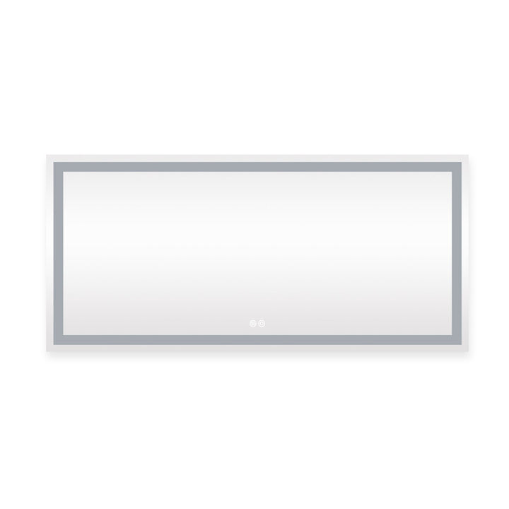 72 in. W x 36 in. H Rectangular Frameless Anti-Fog LED Light Bathroom Vanity Mirror in Aluminum