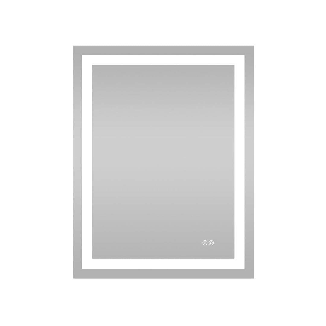 28 in. W x 36 in. H Rectangular Frameless Anti-Fog LED Light Bathroom Vanity Mirror in Aluminum