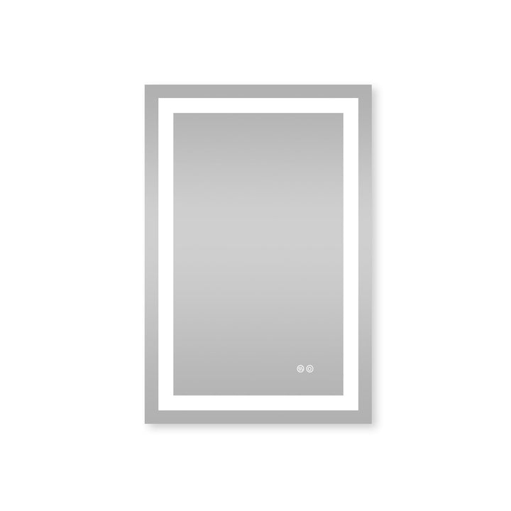 24 in. W x 36 in. H Rectangular Frameless Anti-Fog LED Light Bathroom Vanity Mirror in Aluminum