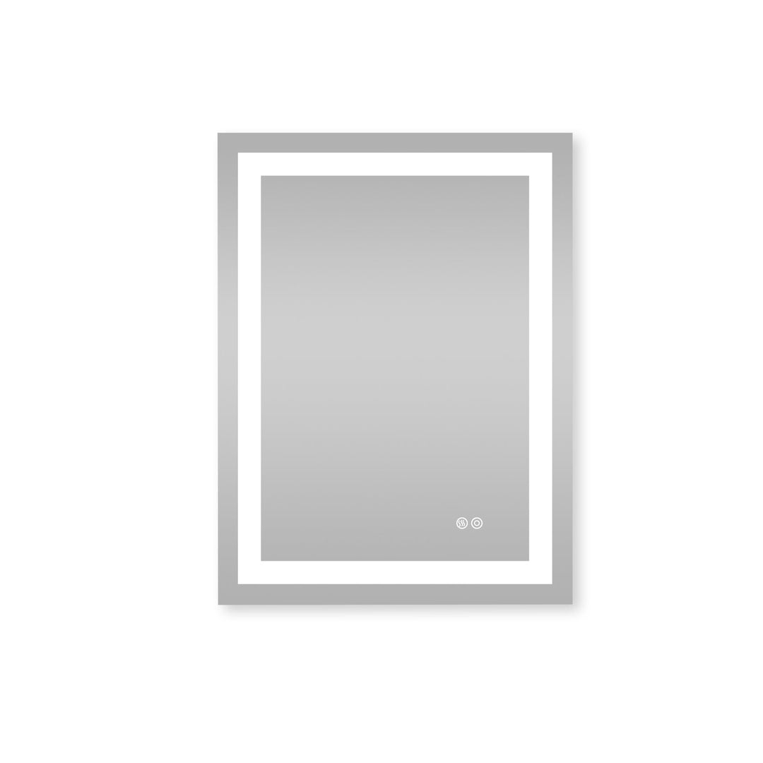 24 in. W x 32 in. H Rectangular Frameless Anti-Fog LED Light Bathroom Vanity Mirror in Aluminum