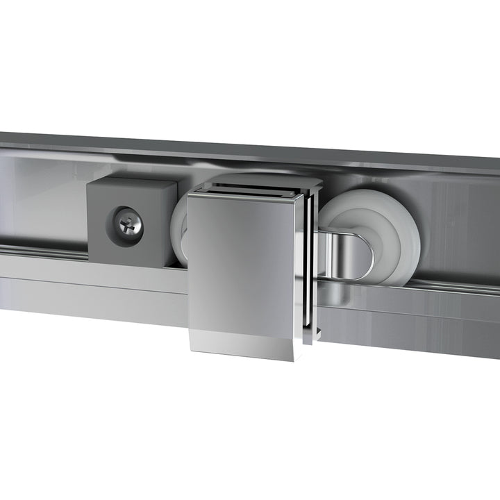 36 in. x 72 in. Corner Shower Enclosure, Clear Glass, Double Sliding Doors, with Handle in Chrome
