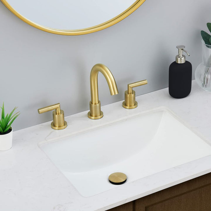 2 Handle 8 Inch Bathroom Sink Faucets Stainless Steel 3 Hole Widespread with Pop Up Drain and Water Supply Hoses