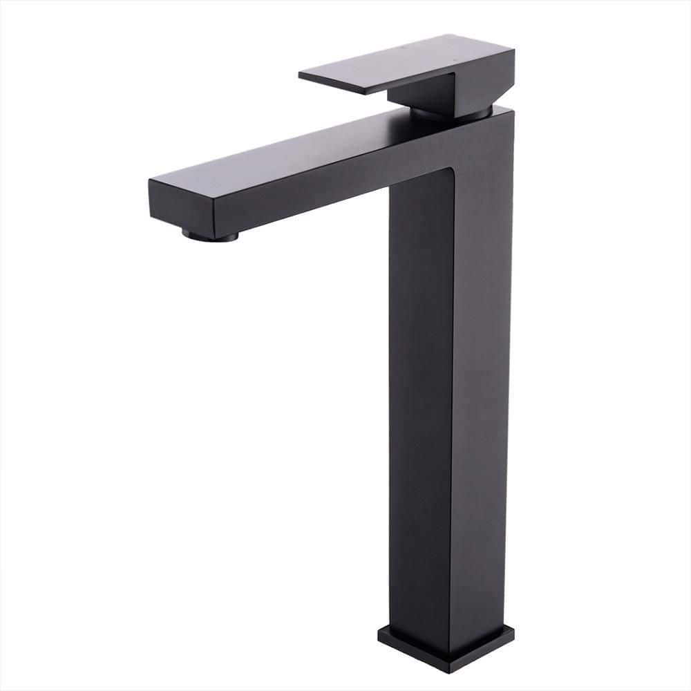 Single Handle Single Hole Bathroom Faucet with Spot Resistant Matte Black