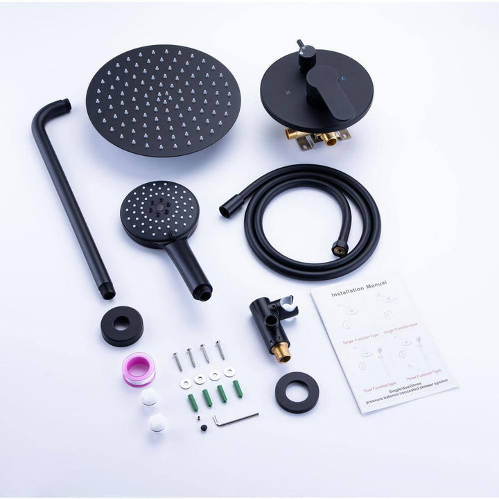Single-Handle 1-Spray Round High Pressure Shower Faucet with 10 in. Shower Head