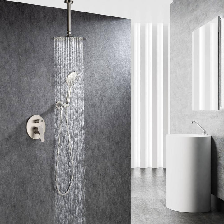 Ceiling Single-Handle 3-Spray Round High Pressure Shower Faucet with 10 in. Shower Head