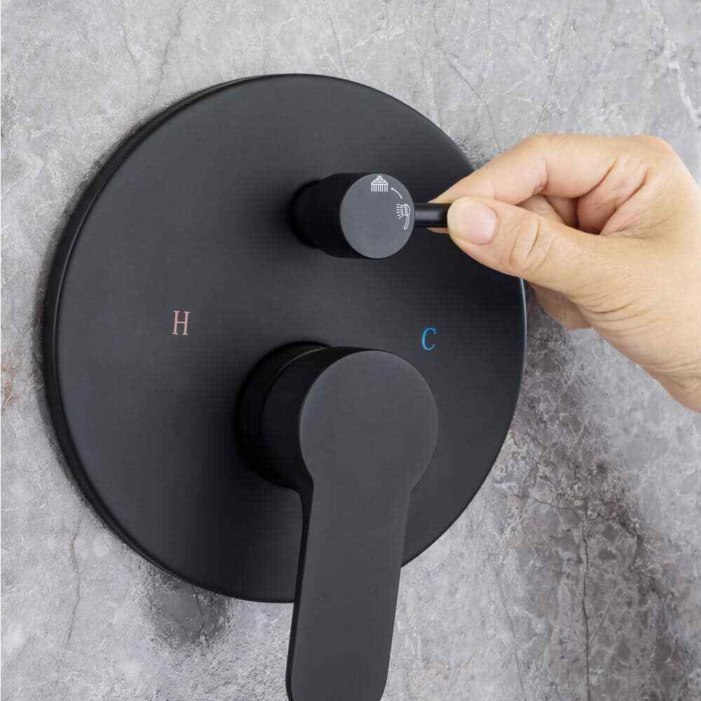 Single-Handle 1-Spray Round High Pressure Shower Faucet with 10 in. Shower Head
