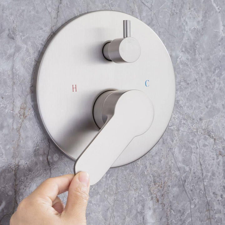Single-Handle 1-Spray Round High Pressure Shower Faucet with 10 in. Shower Head